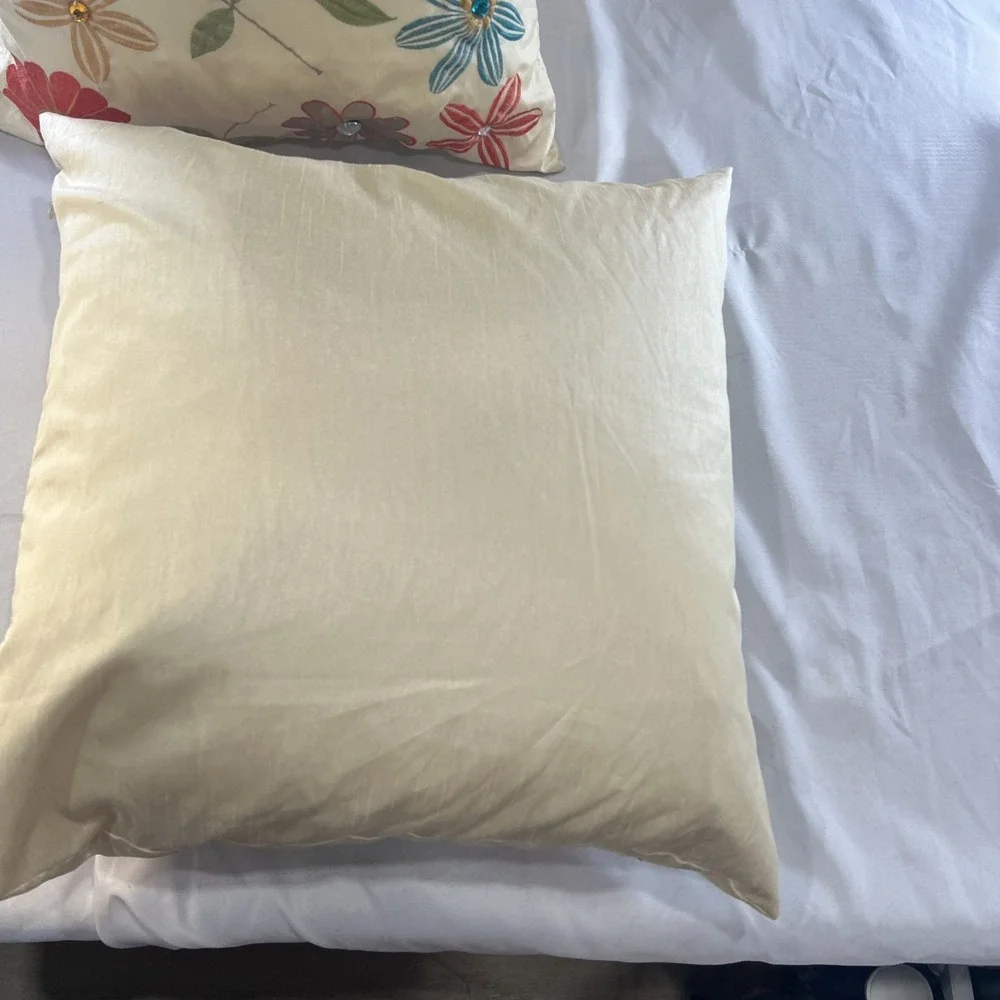 Jeweled Embroidered‎ 2 Pillows Decorative Warm Tone 15